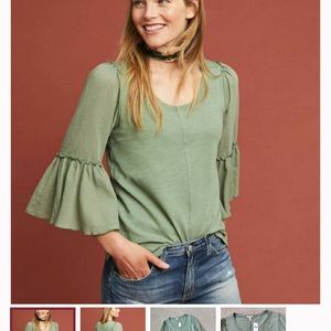 Bordeaux Foster Bell-Sleeved top